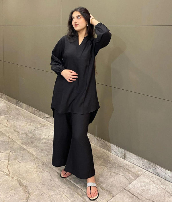 Stylish Women's Stitched Co-Ord Set - 2 Pcs Cotton Plain Ensemble